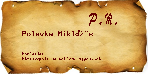 Polevka Miklós névjegykártya